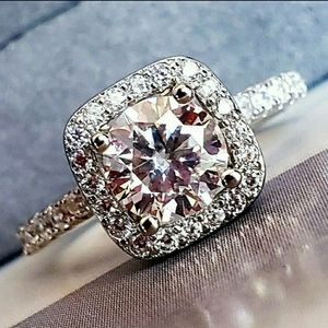 1CT Moissanite Diamond Ring sz6
